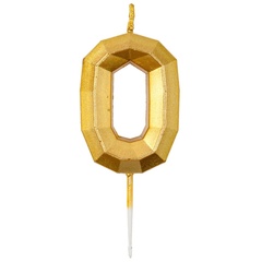 Свеча-цифра Диамант Золото 