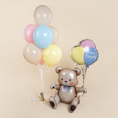 К Фигура, Мишка на День Рождения, 30''/76 см, 1 шт.