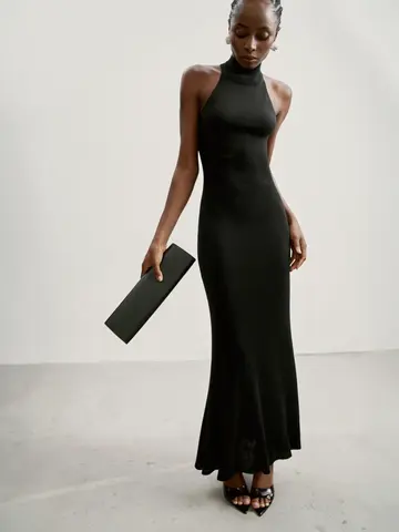 Платье ESSENTIAL с открытой спиной, чёрный