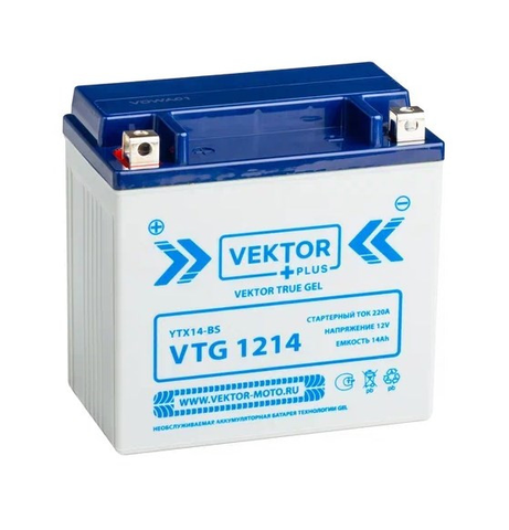 АКБ VEKTOR VTG 1214 MX14-4 YTX14H-BS, YTX14H, YTX14-BS, YTX14 (150 x 87 x 145) 12Ач (EPS1214)