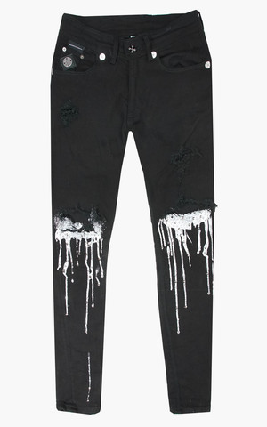 The Saints Sinphony | Джинсы мужские DRIP BLACK JEANS WHITE TSG420 перед