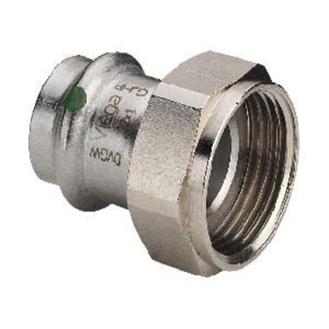 Муфта с накидной гайкой 42х1 3/4 Sanpress Inox, нержавеющая сталь, Viega