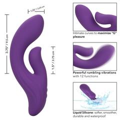 Фиолетовый вибратор-кролик Stella Liquid Silicone Dual Pleaser - 17,25 см. - 