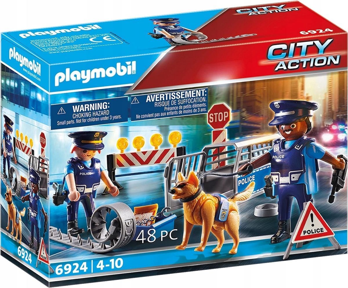 Конструктор Playmobil City Action - Полицейская блокада с фигурками  полицейских и собаки - Плеймобиль 6924 купить в Москве | Доставка по России.