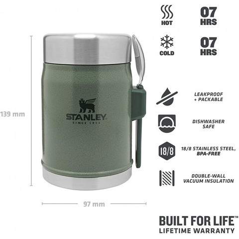 Картинка термос для еды Stanley classic 0.4l зеленый - 3