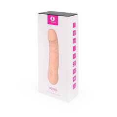 Ярко-розовый вибратор-ротатор KING - 22,6 см. - 