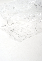 Фатин пайетки, 85 гр/м2, 150 см, белый