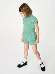 Комбинезон школьный на молнии для девочки Next 522-647, Зеленый