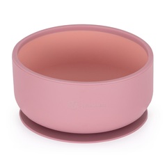 Silikon qab\PETITE&MARS Silicone 2-color bowl TAKE&MATCH Dusty Rose 6m+