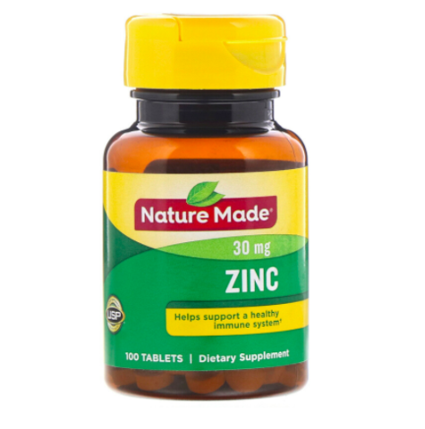 Nature Made, Цинк, 30 мг, 100 таблеток