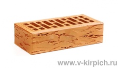 Кирпич лицевой Воротынский одинарный персиковый, руст