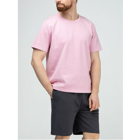 Мужская пижама (розовая футбока, серые шорты) Opium Sport&Home F-157