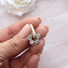 Подвеска Цветок с фианитами 15 мм, родий, П877