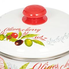 Кастрюля сталь, эмал, 3 л, с крыш, Сиб товары, Оливки и черри, 3MD181M, индукц