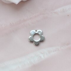 Подвеска Цветок с фианитами 15 мм, родий, П877