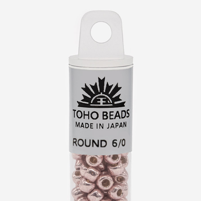 Японский бисер TOHO Round 6/0 (№PF552), непрозрачный глянцевый с металлическим блеском