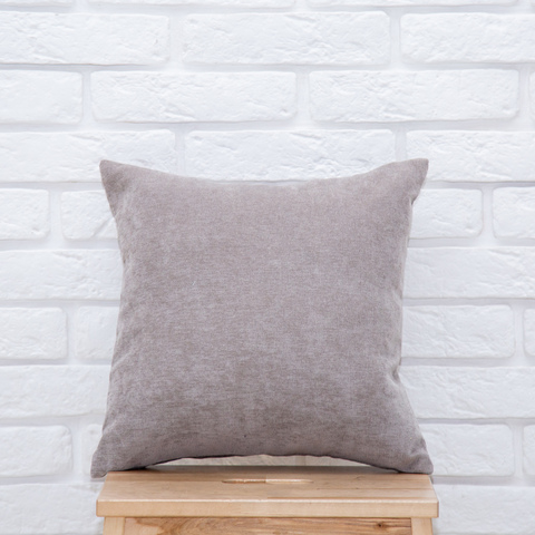 Подушка 40*40 микровельвет (светло-серая)