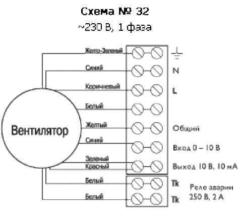 Схема подключения вентилятора ziehl abegg