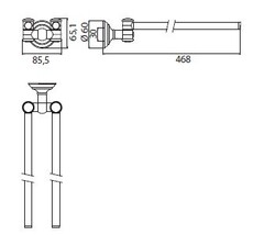 Emco Classic 0450 007 42 Полотенцедержатель, Emco, Classic Gold, двойной, поворотный, ширина, мм-468, глубина, мм-85.5, высота, мм-65.1, тип установки-настенный, крепеж-есть, цвет-золото фото