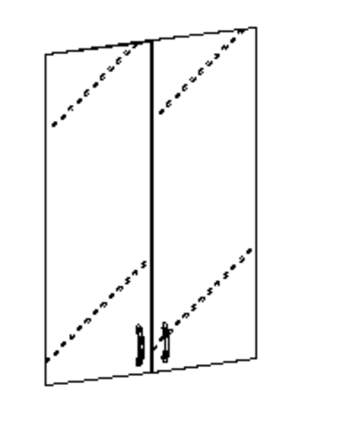 Стеклодвери на 3 секции  (700х5х1092 мм – 2 шт.)