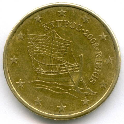 50 евроцентов 2008 год. Кипр. Регулярный выпуск. Нордик VF-XF