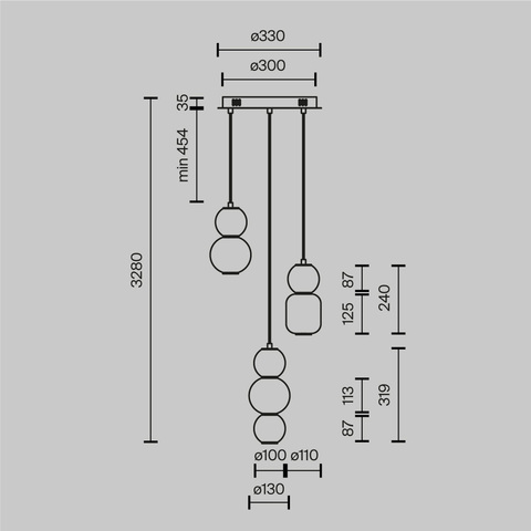 Подвесной светильник Maytoni Drop MOD273PL-L33CH3K
