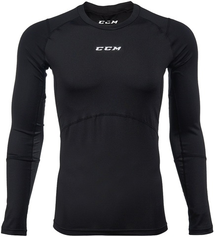 Верх компресс. с длин.рукавами CCM COMPR LS TOP with GEL SR L черн