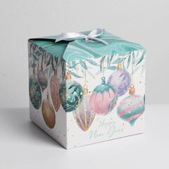 Коробка сборная одиночная куб, «Волшебство Нового года», 18*18*18 см