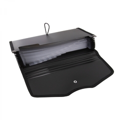 
          Папка-картотека Alingar, 260х140 мм, на пуговице, пластик, 900 мкм,12 отделений, черный