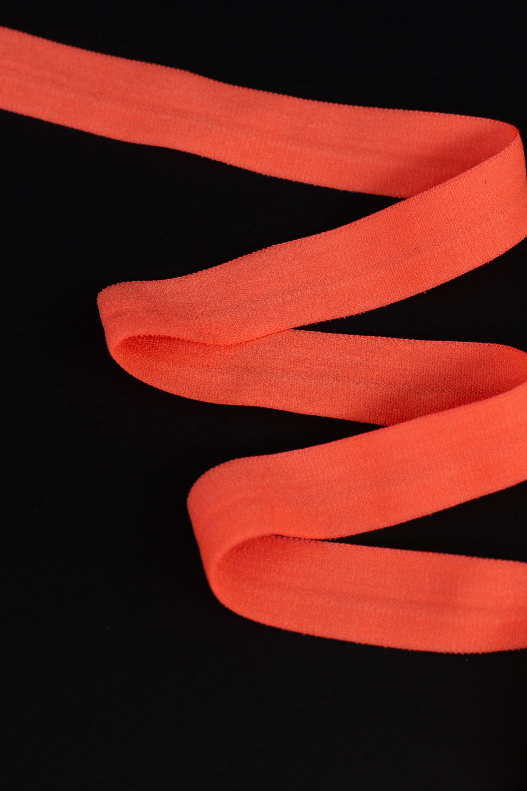 Бейка эластичная оранжевая неоновая матовая 15 мм