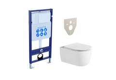 Aquatek Set Aquatek ЕВРОПА New Set Aquatek ЕВРОПА  (рама Aquatek Standard INS-0000012+звукоизоляционная прокладка+унитаз ЕВРОПА AQ1106L-00+тонкое сиденье с механиз фото