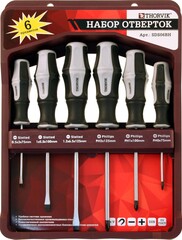 Thorvik SDS06BH Набор отверток стержневых с крепежной планкой, 6 предметов 52291