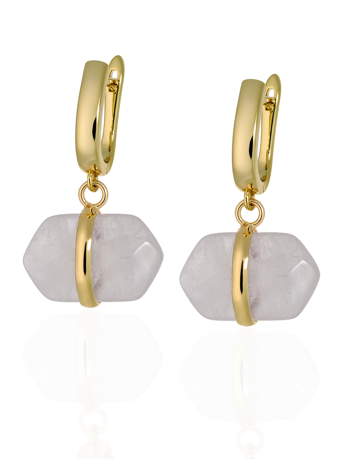 Серьги с розовым кварцем