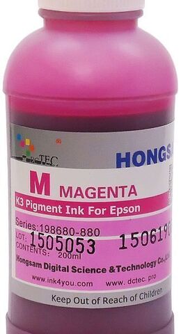 Чернила пигментные DCTec 7880P/200 -  UltraChrome Epson 7880/9880 Vivid magenta (малиновый) 200 мл. Серия 198680-880