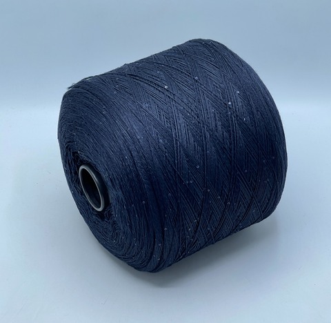 Бобинная пряжа, Merino Pailletes, 450м, 80% Меринос, 20% Полиэстер(пайетка), Ночное небо+пайетка. 39464
