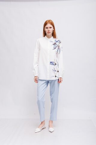 Marc Cain Рубашка хлопковая в цветочный узор