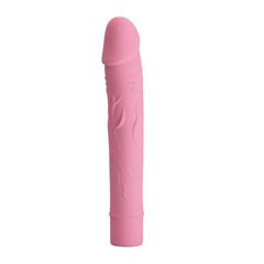 Нежно-розовый вибратор Vic с выделенными венками - 15,5 см. - 