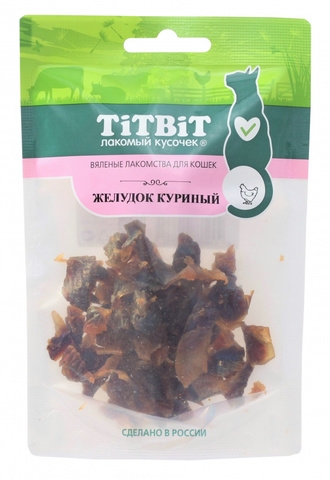 Titbit вяленые лакомства для кошек (желудок куриный) 30г