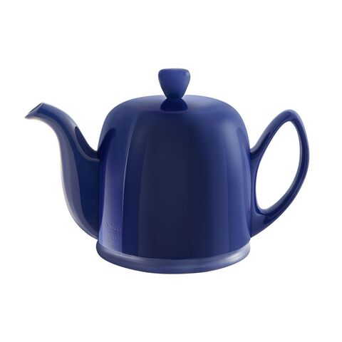 Фарфоровый заварочный чайник на 4 чашки с синий крышкой, синий, артикул 242323,