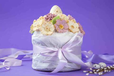 Авторский пасхальный кулич-бриошь с цукатами, 900 г