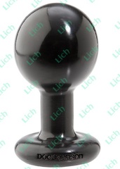 Круглая черная пробка для анальной стимуляции ROUND MEDIUM