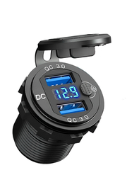 Разъём врезной, розетка в авто, 2 USB, Y12v-24.