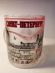 Кружка 300 мл стекло с видами Петербурга.