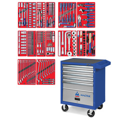 МАСТАК (52-05299B) Набор инструментов "ПРОФИ" в синей тележке, 299 предметов