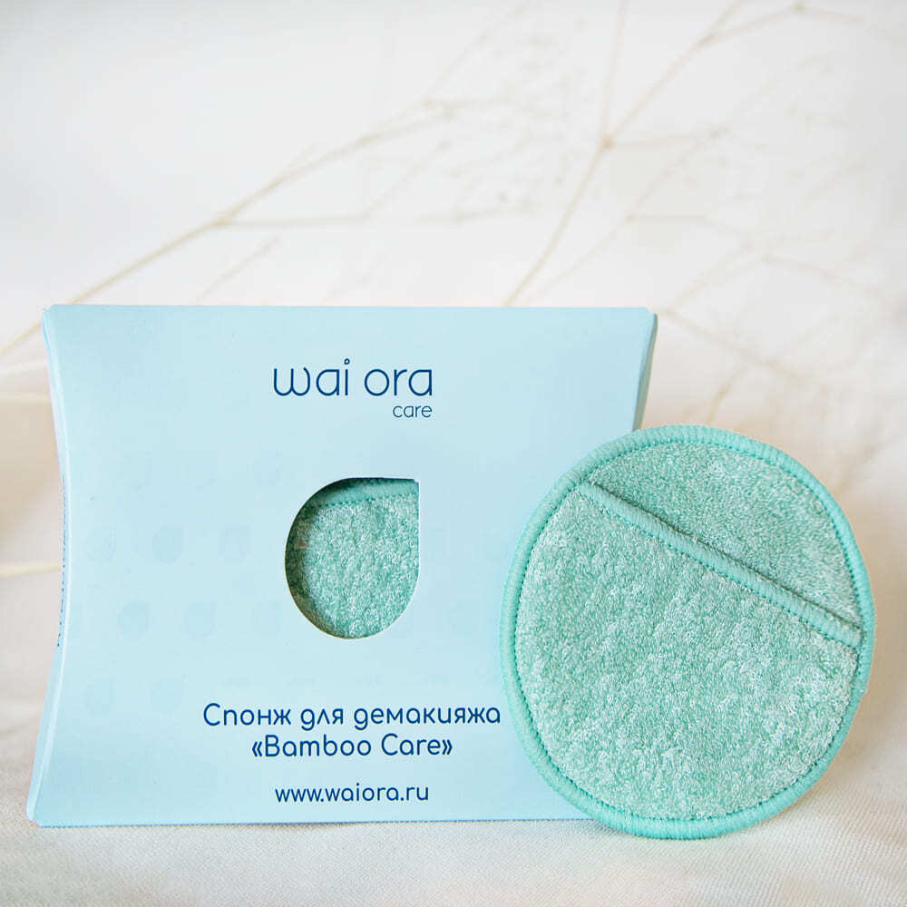 Спонж для демакияжа Bamboo Care мятный | Производитель wai ora