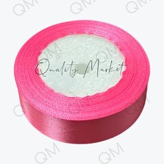 Лента атласная 2,5 см 25 ярдов (розовая) №005
