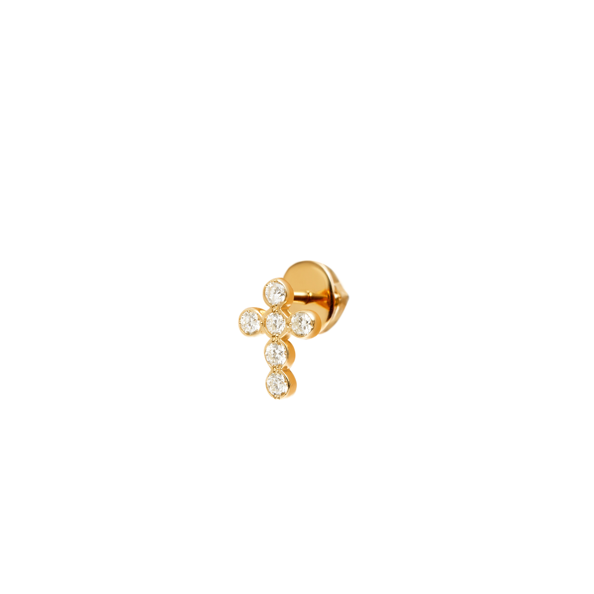 VIVA LA VIKA Пусет Diamond Cross Stud Earring – Gold viva la vika пусет diamond open heart stud earring – gold
