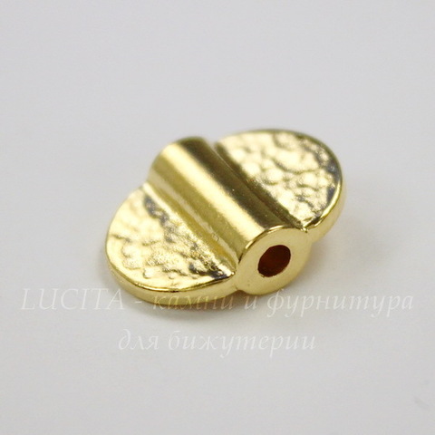 Бусина TierraCast "Hammered double" 17х10 мм (цвет-золото)