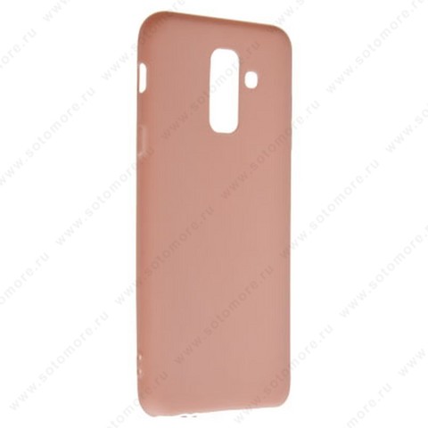 Накладка силиконовая Soft Touch ультра-тонкая для Samsung Galaxy A6 Plus A605 2018 розовый