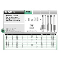 Метчик №5 -40-UNC (Комплект 2шт) PN8/3015 115CrV3 40мм a=2,5 Bucovice(CzTool) 115005-2